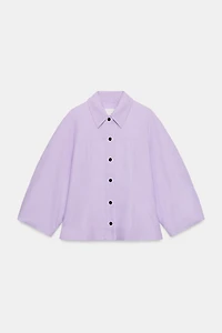 LINEN PUFF SLEEVE JACKET