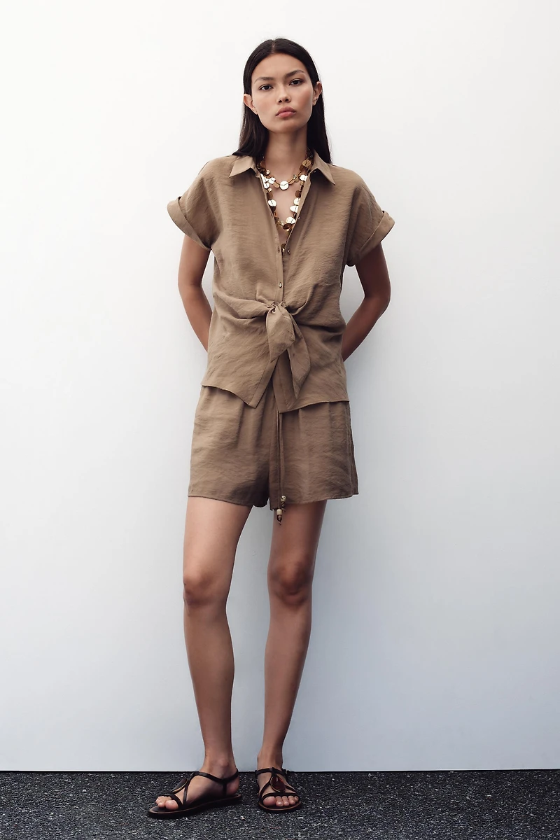 SHORT SLEEVE KNOT SHIRT