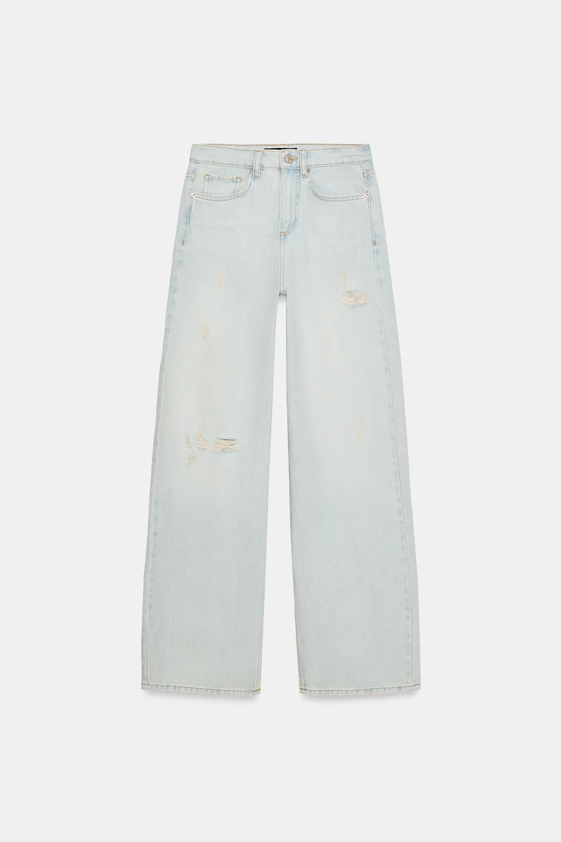 Z1975 MID-RISE RIPPED STRAIGHT JEANS