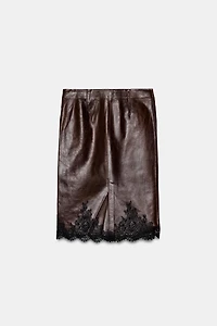 LEATHER LACE SKIRT ZW COLLECTION LIMITED EDITION