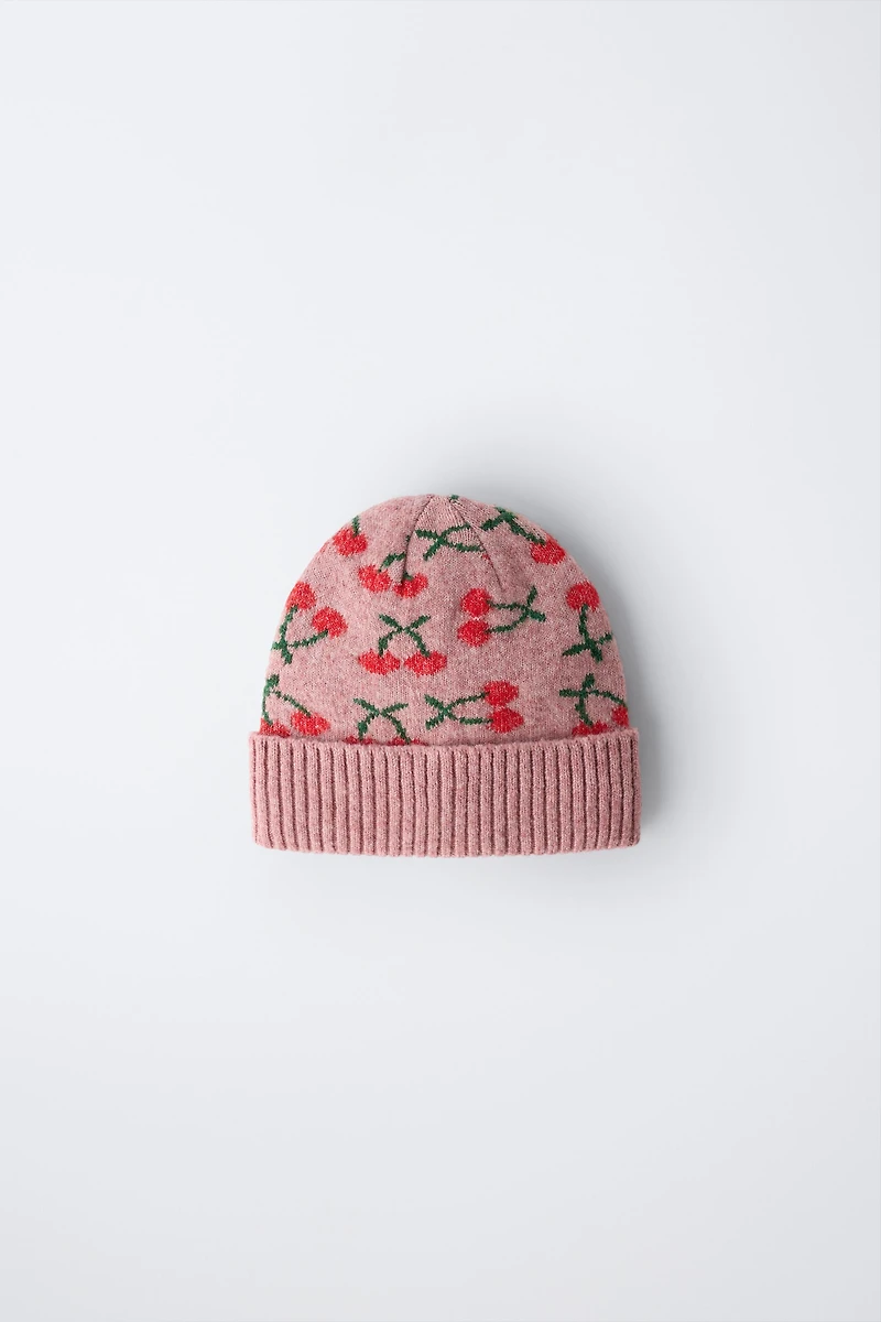 CHERRY KNIT HAT