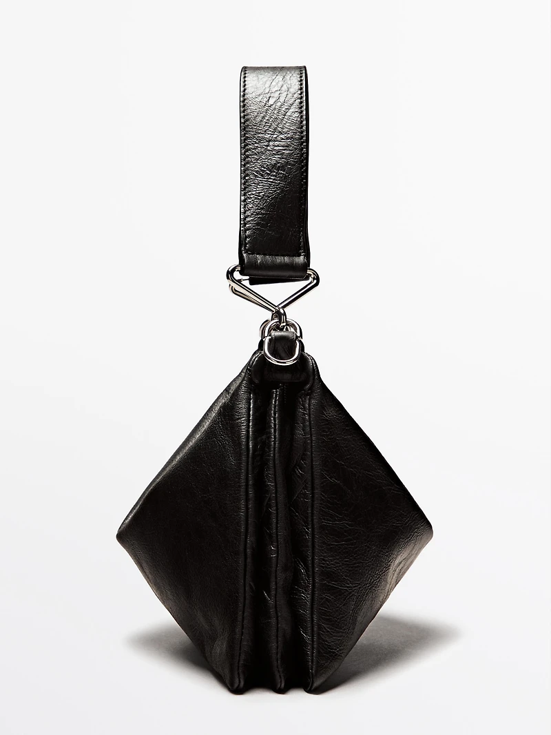 Small nappa leather bag with compartments