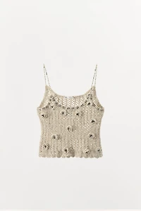 LIMITED EDITION CROCHET TOP WITH RAISED FLOWERS