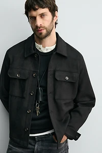 FAUX SUEDE OVERSHIRT