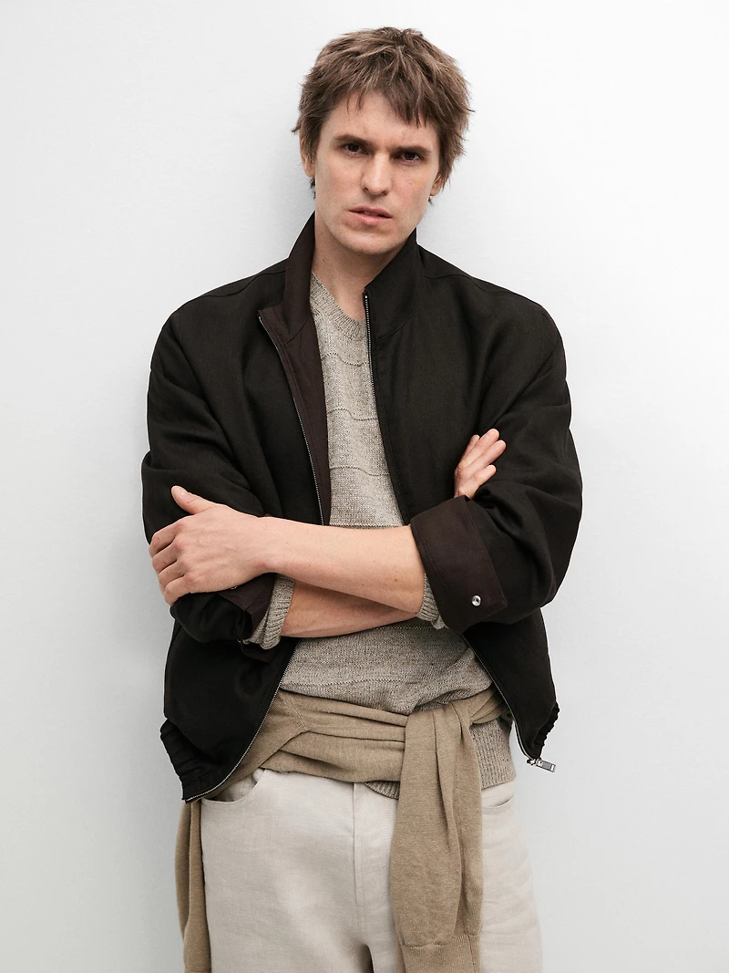 Blouson réversible lin