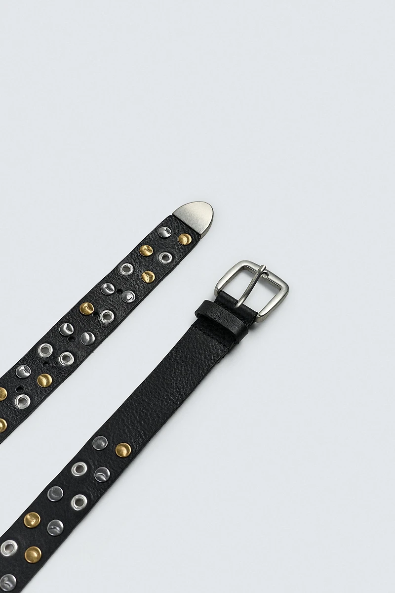 STUDDED LEATHER BELT