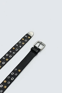 STUDDED LEATHER BELT