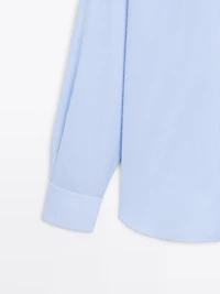 Slim fit striped twill shirt
