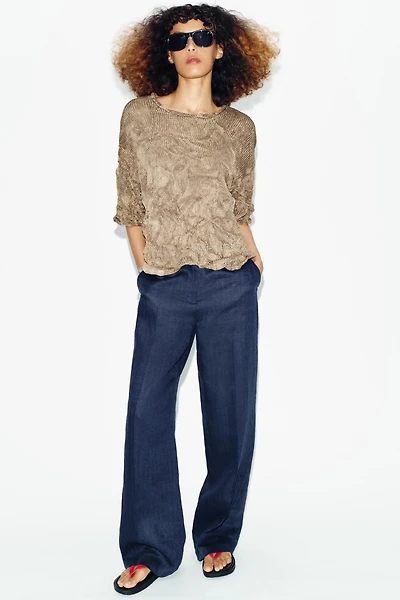 CRINKLE EFFECT KNIT JUMPER