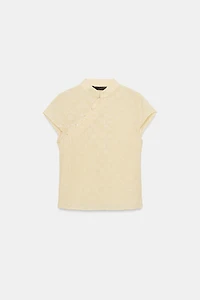 CHEMISE BRODÉE COL MAO