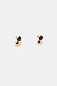 DOUBLE BALL STONE EARRINGS