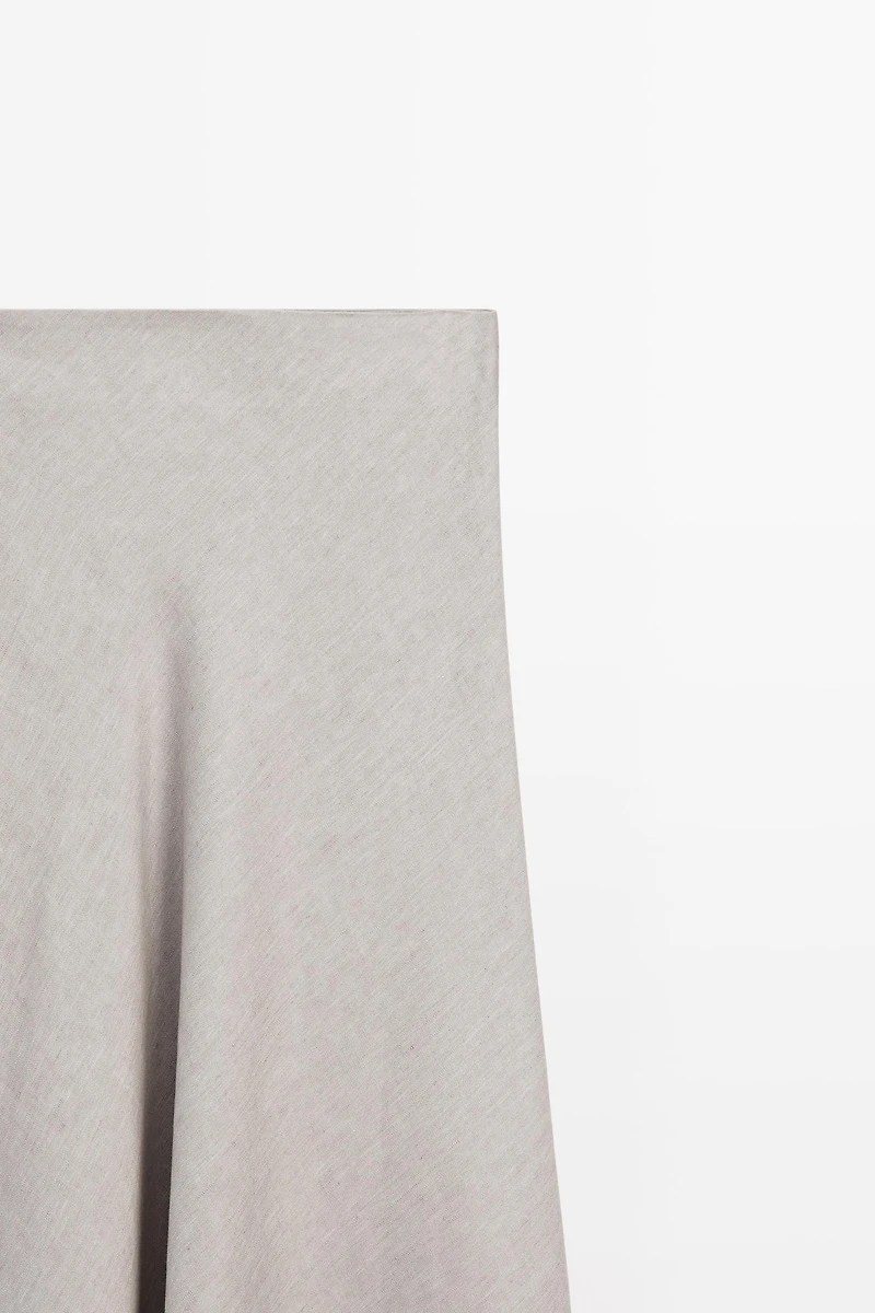 STUDIO Linen Blend Flounce Skirt