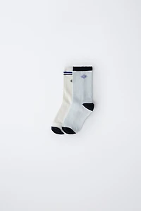 TWO-PACK OF LOGO AND STRIPED SOCKS