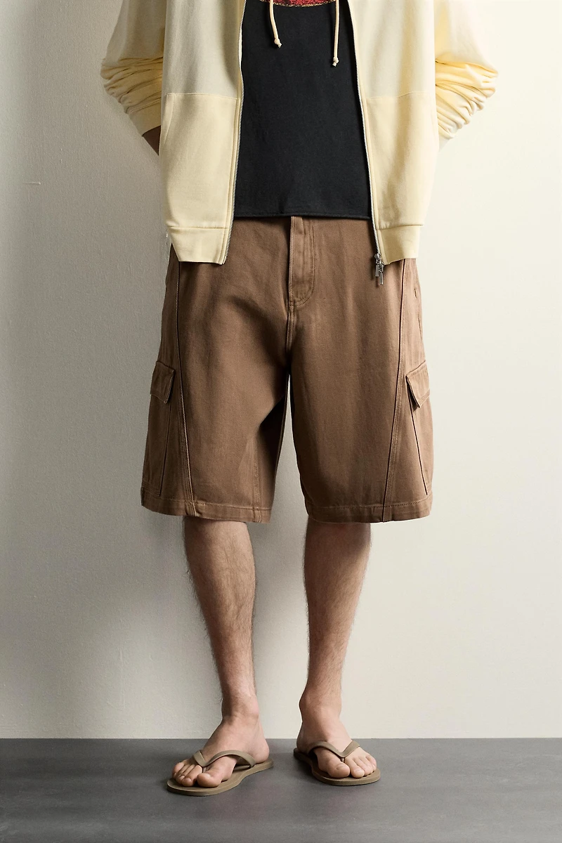 ABSTRACT PRINT RELAXED FIT CARGO SHORTS