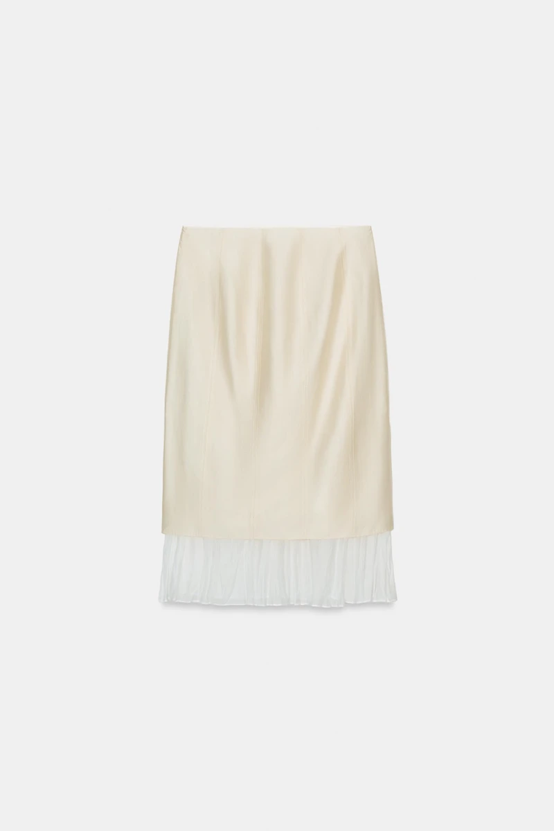 ZW COLLECTION COMBINATION MIDI SKIRT