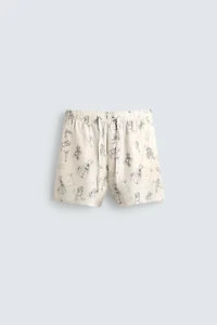 PETER PAN CHARACTERS SILK-VISCOSE SHORTS HARRY LAMBERT FOR ZARA