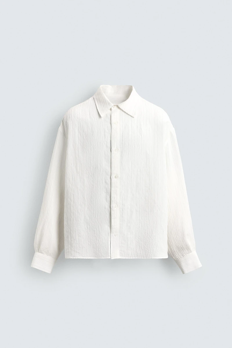 RELAXED FIT TEXTURED STRIPED SHIRT