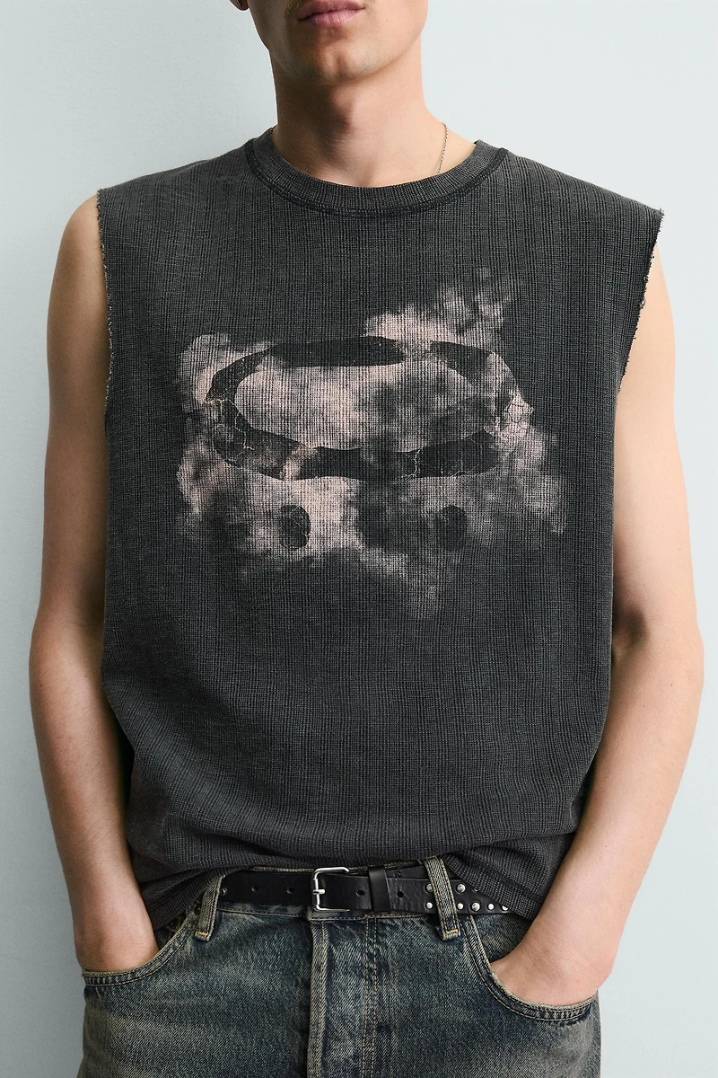 KNIT PRINT TANK TOP