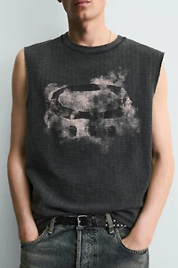 KNIT PRINT TANK TOP