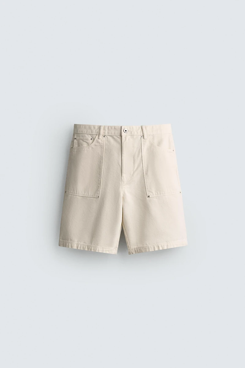 STRAIGHT FIT POCKET SHORTS