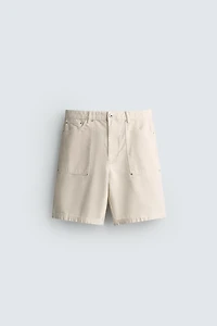 STRAIGHT FIT POCKET SHORTS