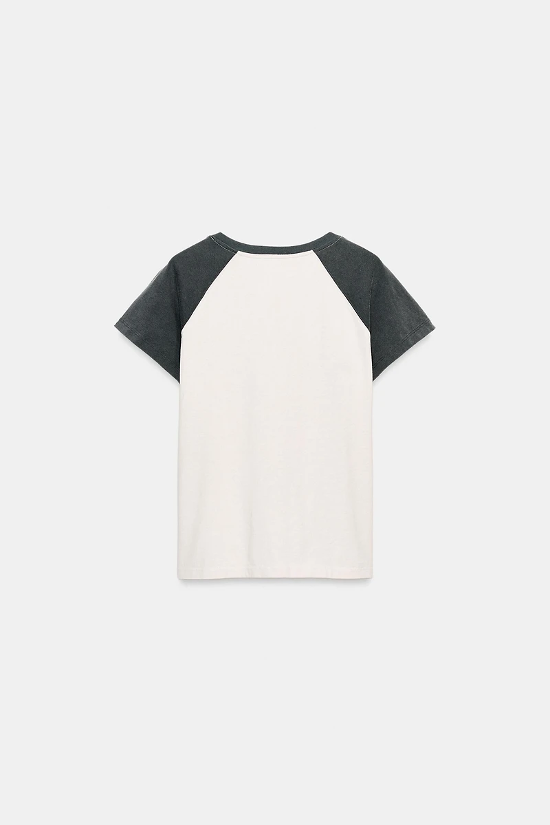 WASHED RAGLAN SLEEVE T-SHIRT