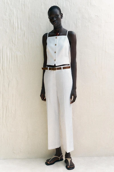 LINEN CULOTTES WITH BELT