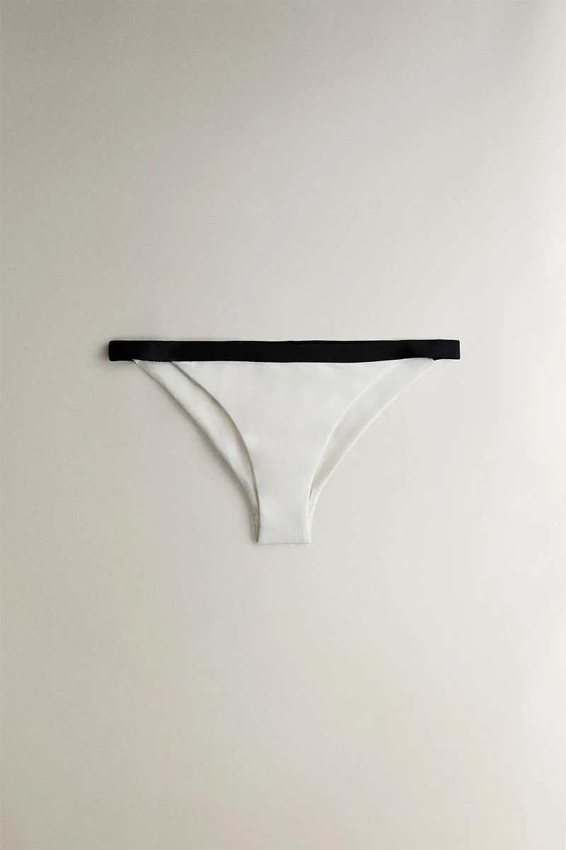 CONTRAST BAND BEACH BIKINI BOTTOM