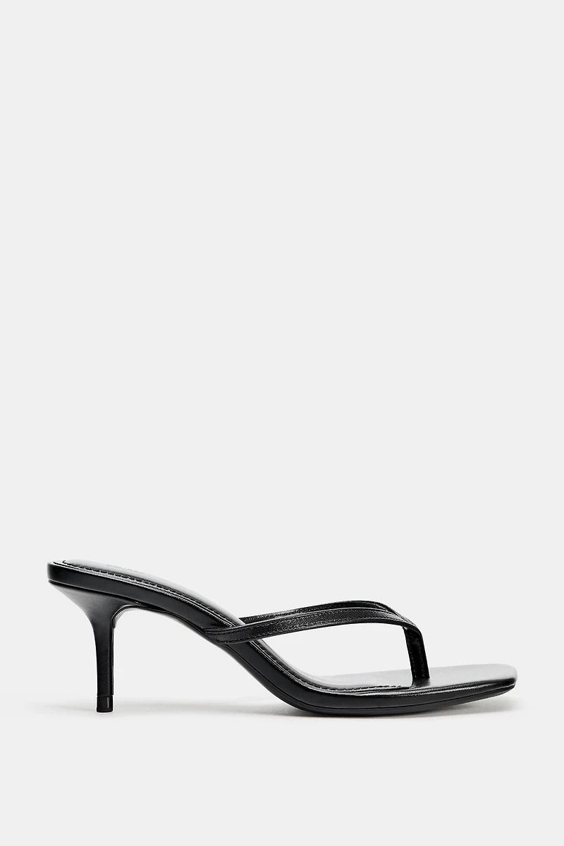 SANDALES À TALONS BRIDES EN CUIR