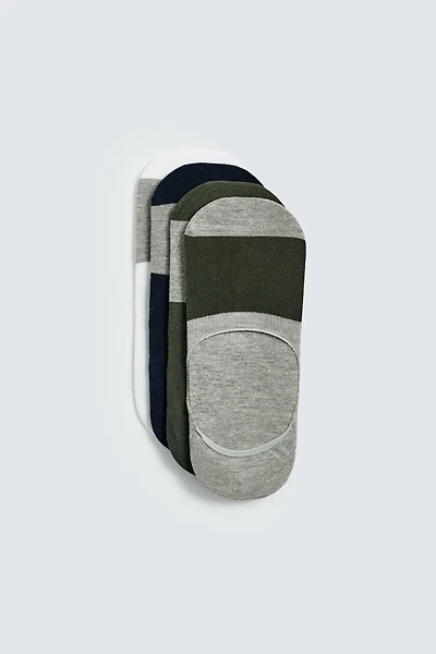 PACK OF 4 STRIPED INVISIBLE SOCKS