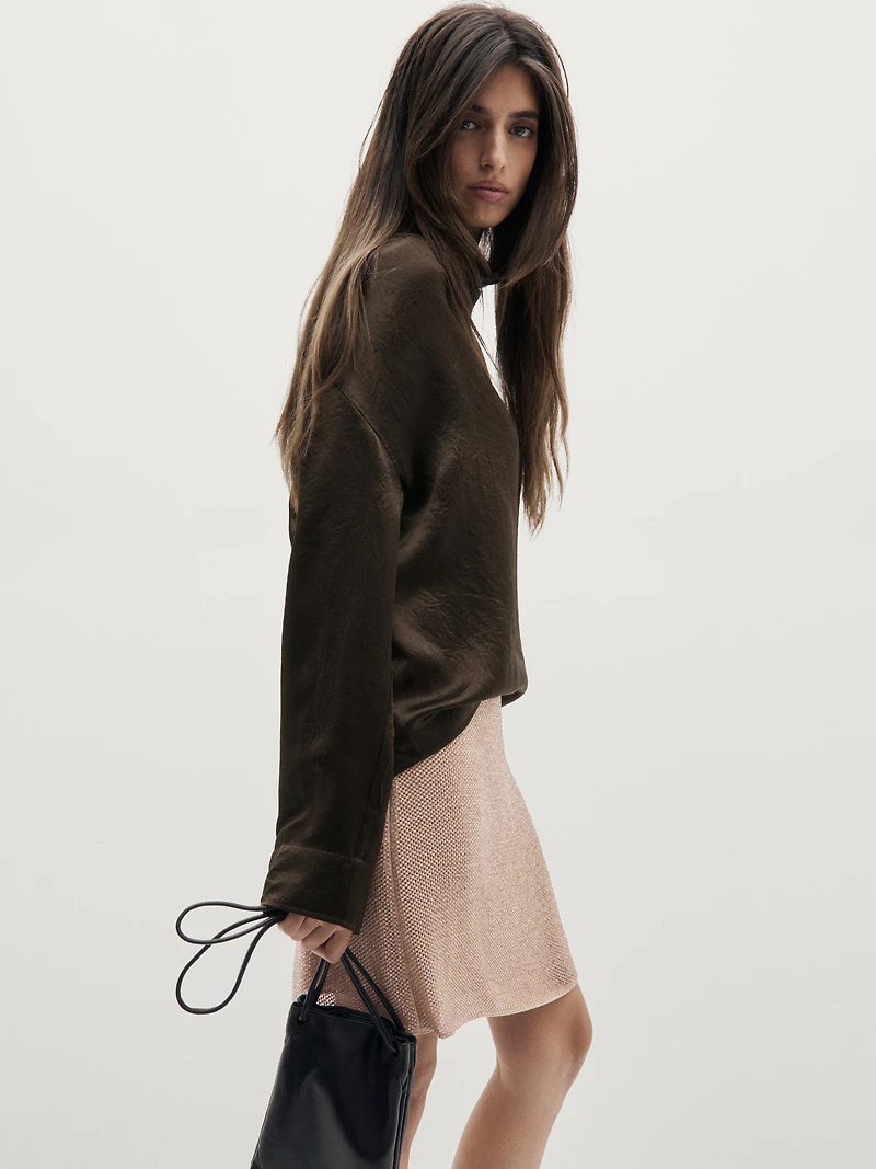 Mini skirt with rhinestone detail