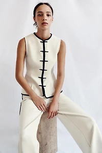 PIPED WIDE LEG PANTS