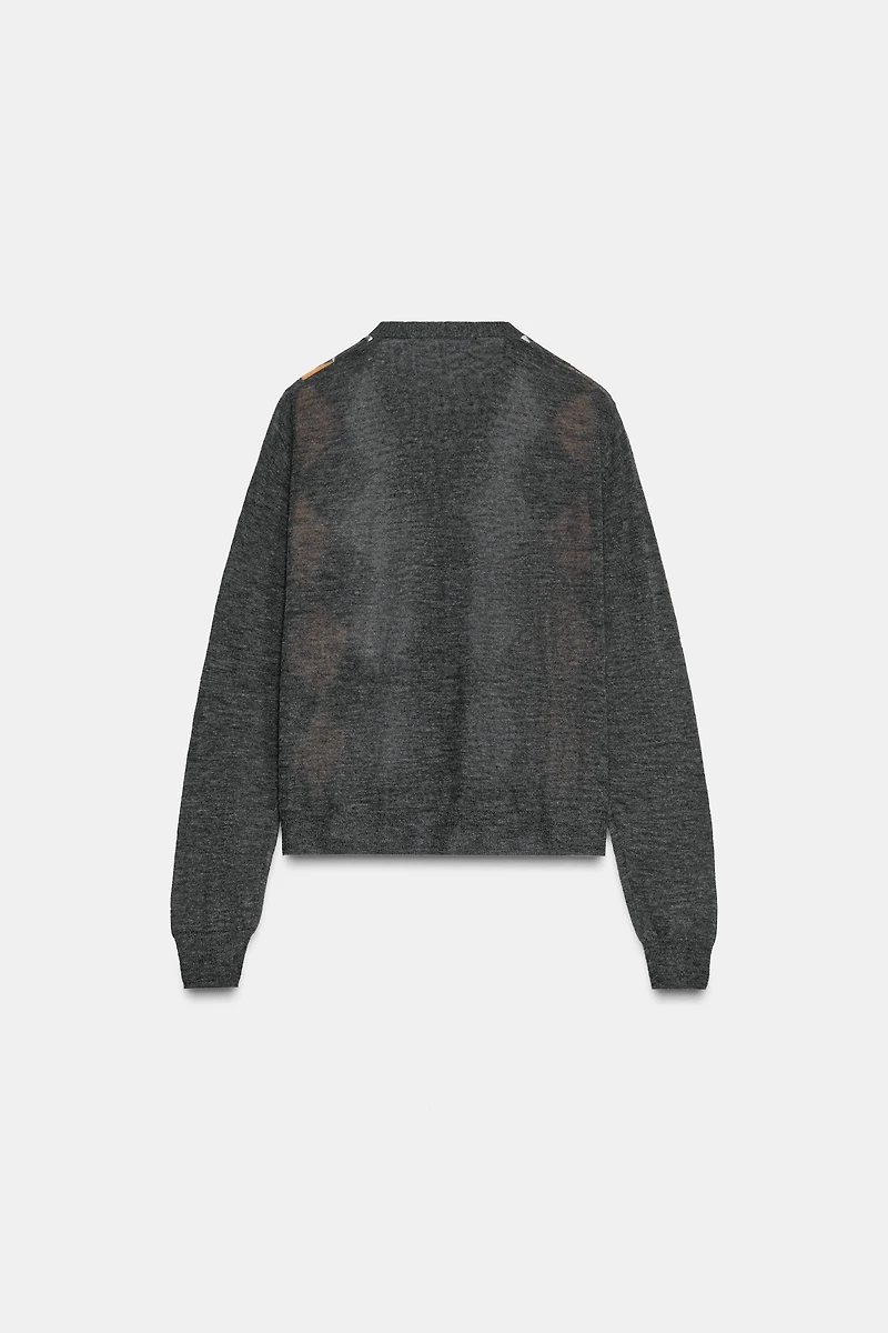 ARGYLE KNIT CARDIGAN