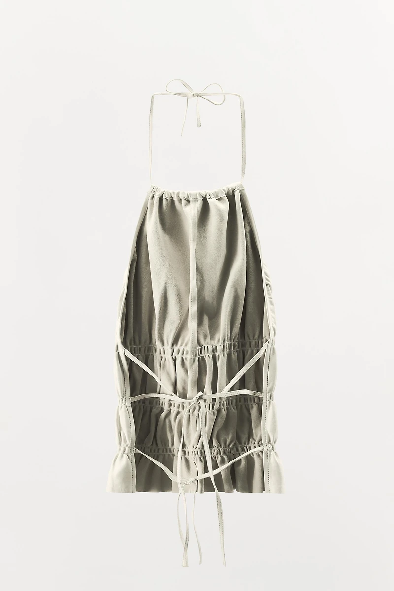 LIMITED EDITION 100% LEATHER HALTER TOP