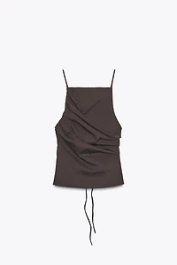 OPEN-BACK PLEATED TOP