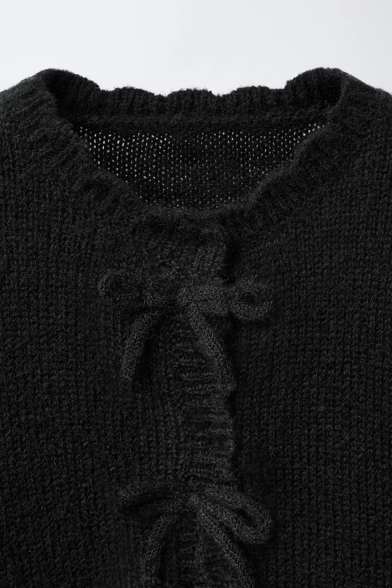 BOW DETAIL CARDIGAN