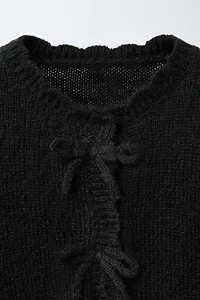 BOW DETAIL CARDIGAN