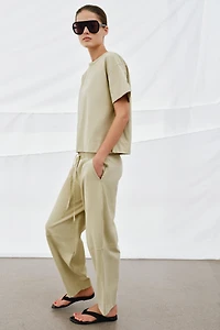 HEAVY COTTON WIDE LEG PANTS