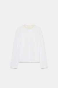 CONTRAST COLLAR T-SHIRT