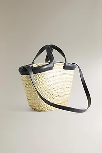 MINI TOTE BAG WITH LEATHER DETAIL