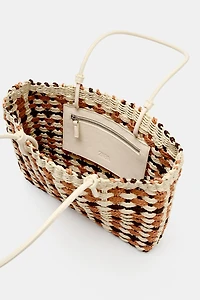 WOVEN-EFFECT MINI SHOPPER