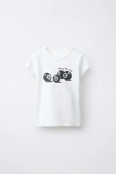 T-SHIRT IMPRIMÉ BOULES DE BILLARD