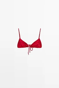 Shimmering triangle bikini top