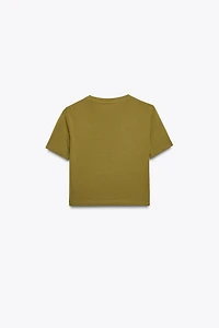 CROPPED STRETCH T-SHIRT