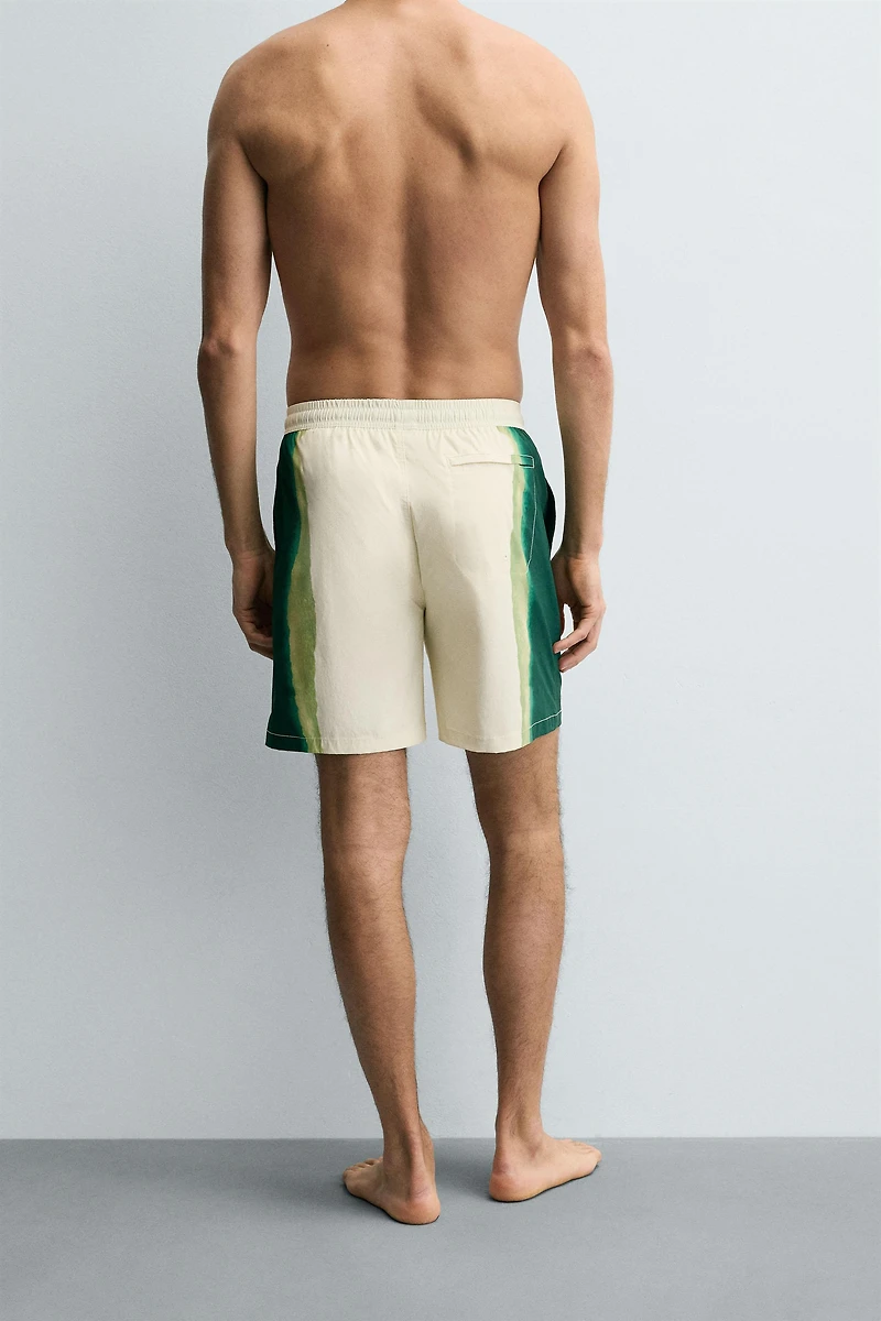 LONG STRIPED PRINT SWIMSUIT