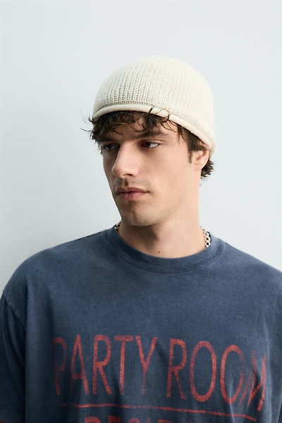 100% LINEN KNIT HAT