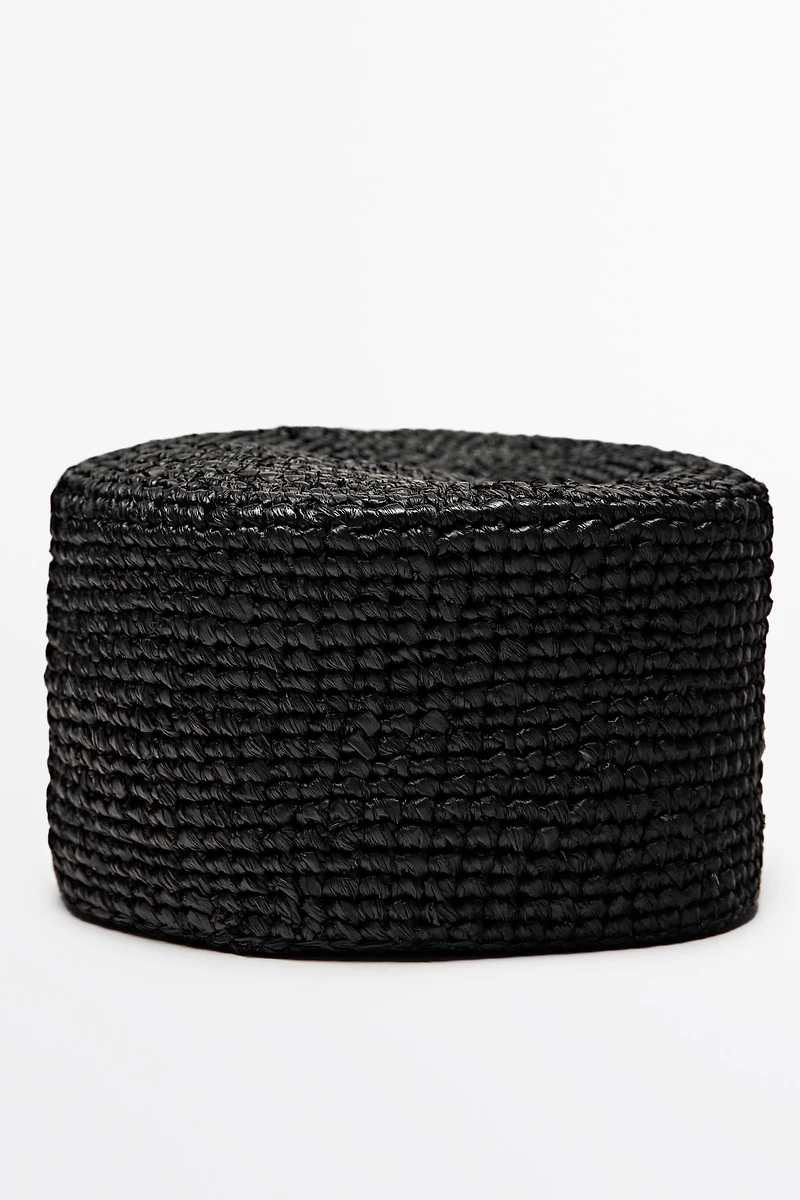 Raffia pillbox hat
