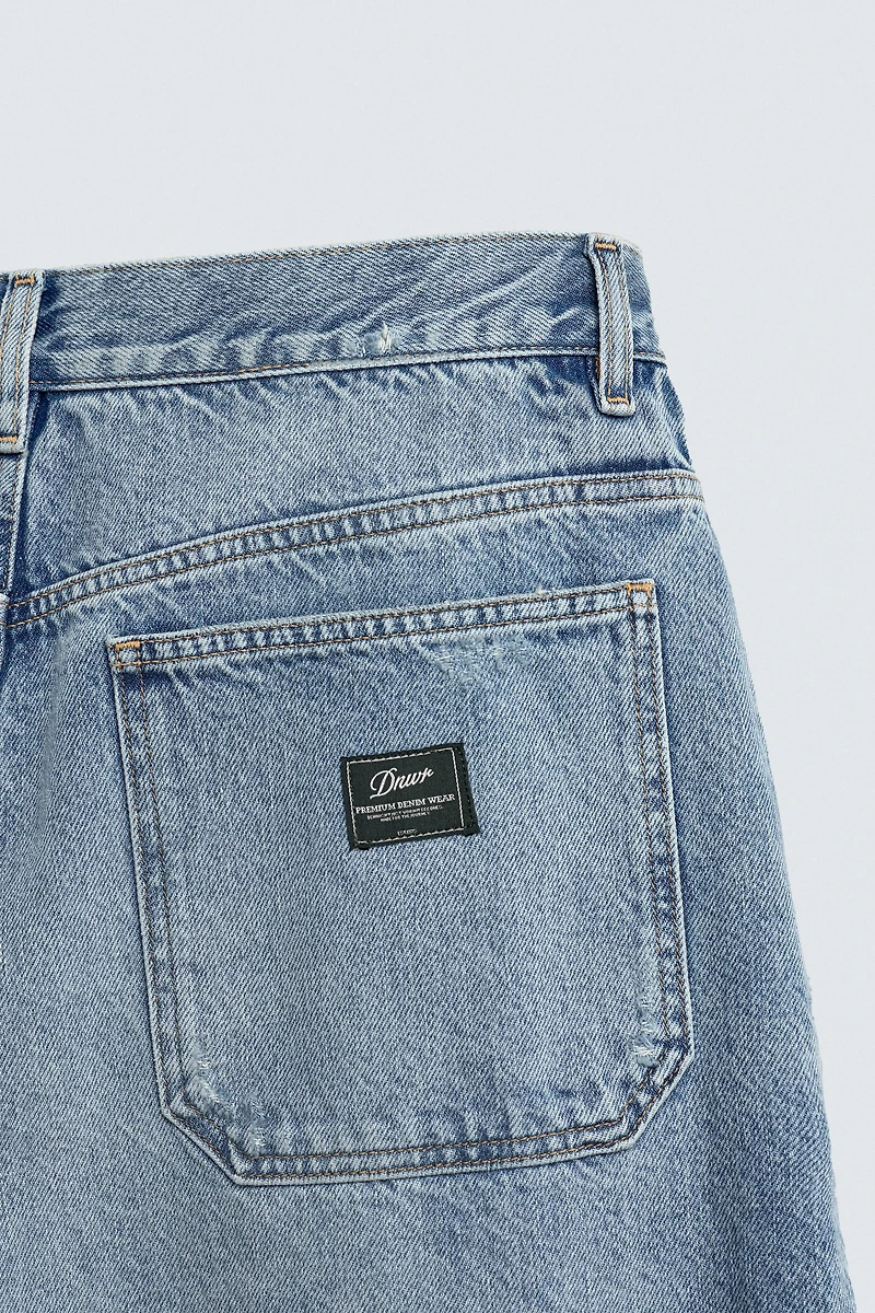 RELAXED FIT CHINO DENIM SHORTS