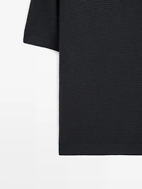 Polo à manches courtes en maille de lin et coton