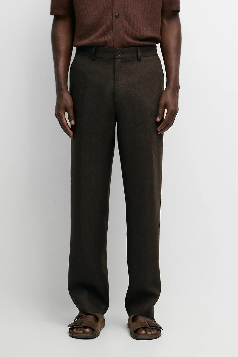 100% linen pants with elastic waist